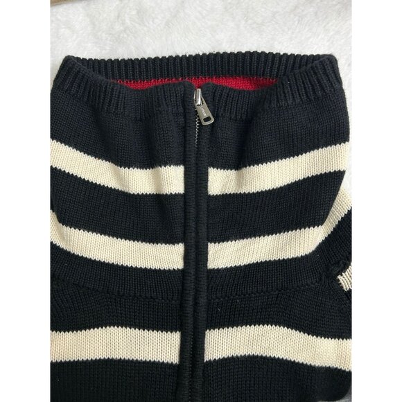 Lauren Ralph Lauren Women's Medium 1/4 Zip Striped Sweater 100% Cotton - Picture 9 of 13
